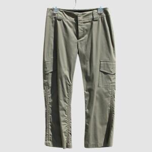 Womyn Women's Cargo Pants Army Green Stretch Cotton Crop Capri Size 8